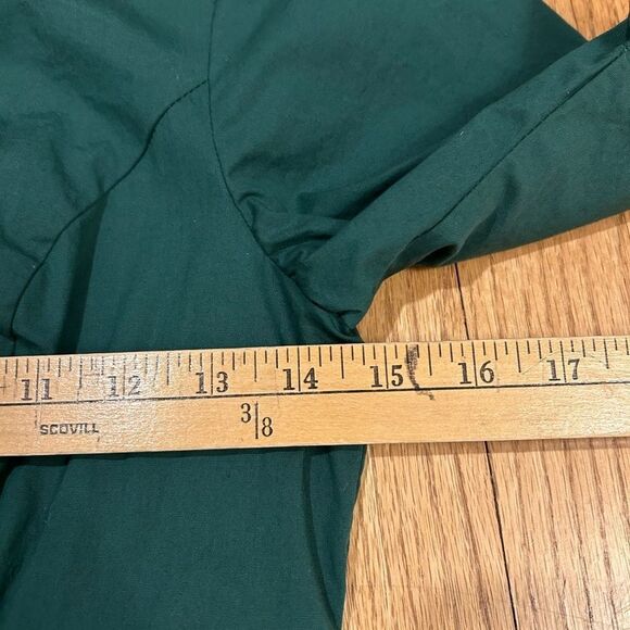 eShakti Pleated Fit Flare Dress Sleeve V-Neck  Sz 4 - Picture 5 of 6